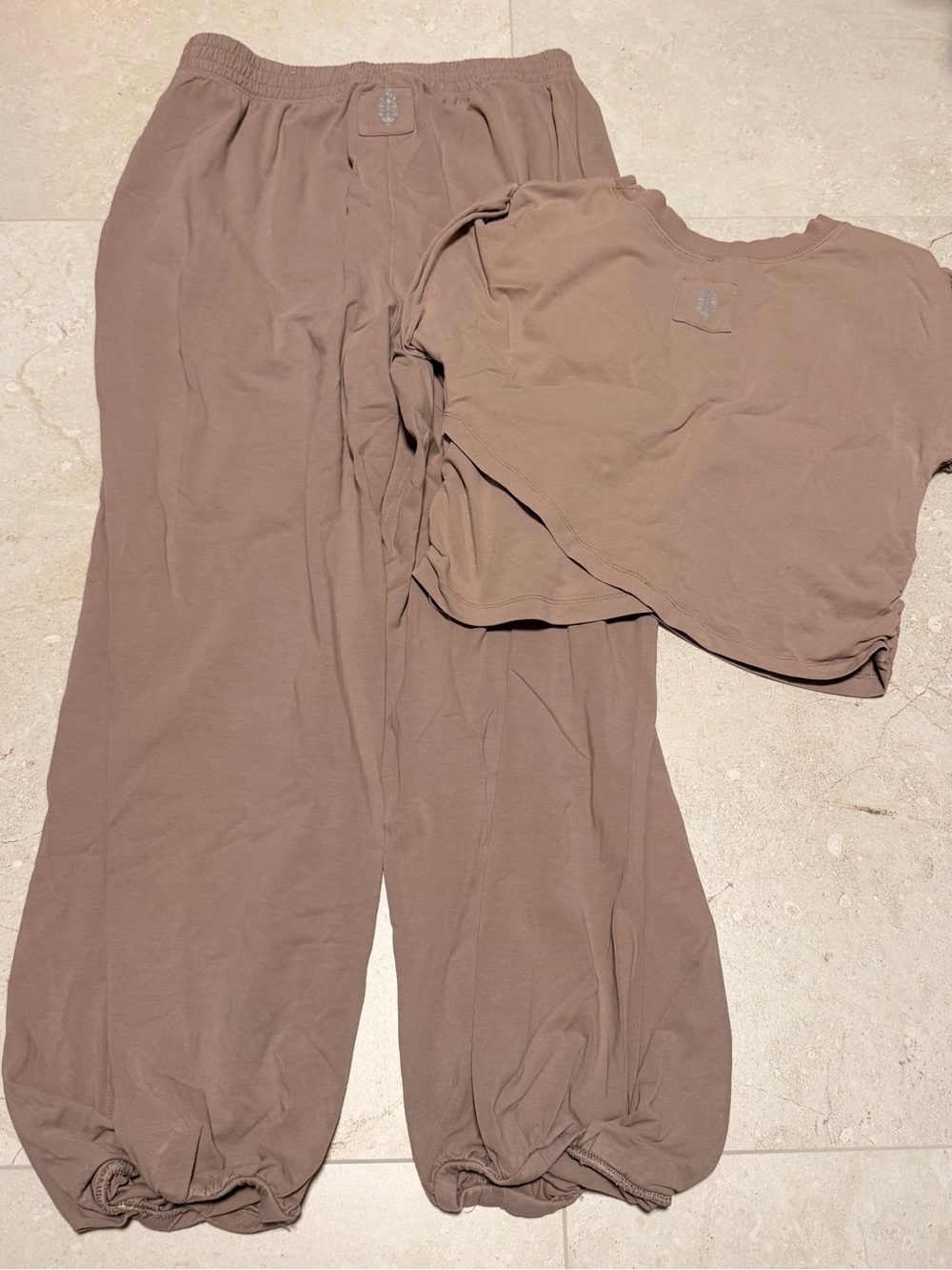FP Movement by Free People Cozy Two-Piece Lounge Set in Taupe Brown